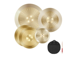 Juego de platillos de batería de 4 piezas: 254 mm Splash, 355 mm Hi-hat, 400 mm Crash Tekmaquinas