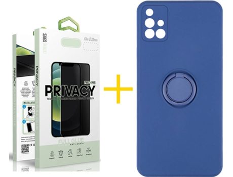 Carcasa + Protector de Pantalla para Samsung Galaxy A71 SKYHE Azul Oscuro