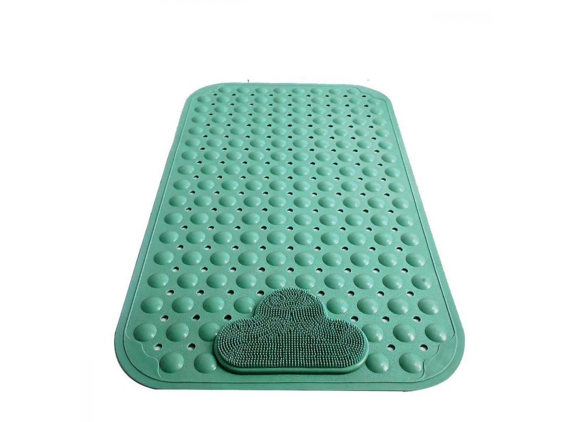 2026-tapete De Ducha Antideslizante Grande Con Cepillo Exfoliante Para Pies, 40x70cm, Azul, Succión Fuerte 80cm*50cm Verde