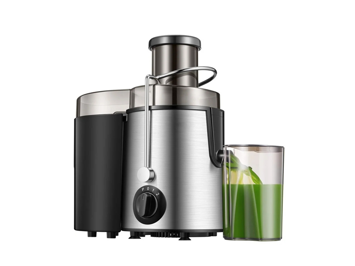 Licuadora eléctrica de 800 W, acero inoxidable, doble velocidad. Capacidad de 1,5 L para residuos y vaso de 0,5 L. Velocidad máxima: 22 000 rpm.
