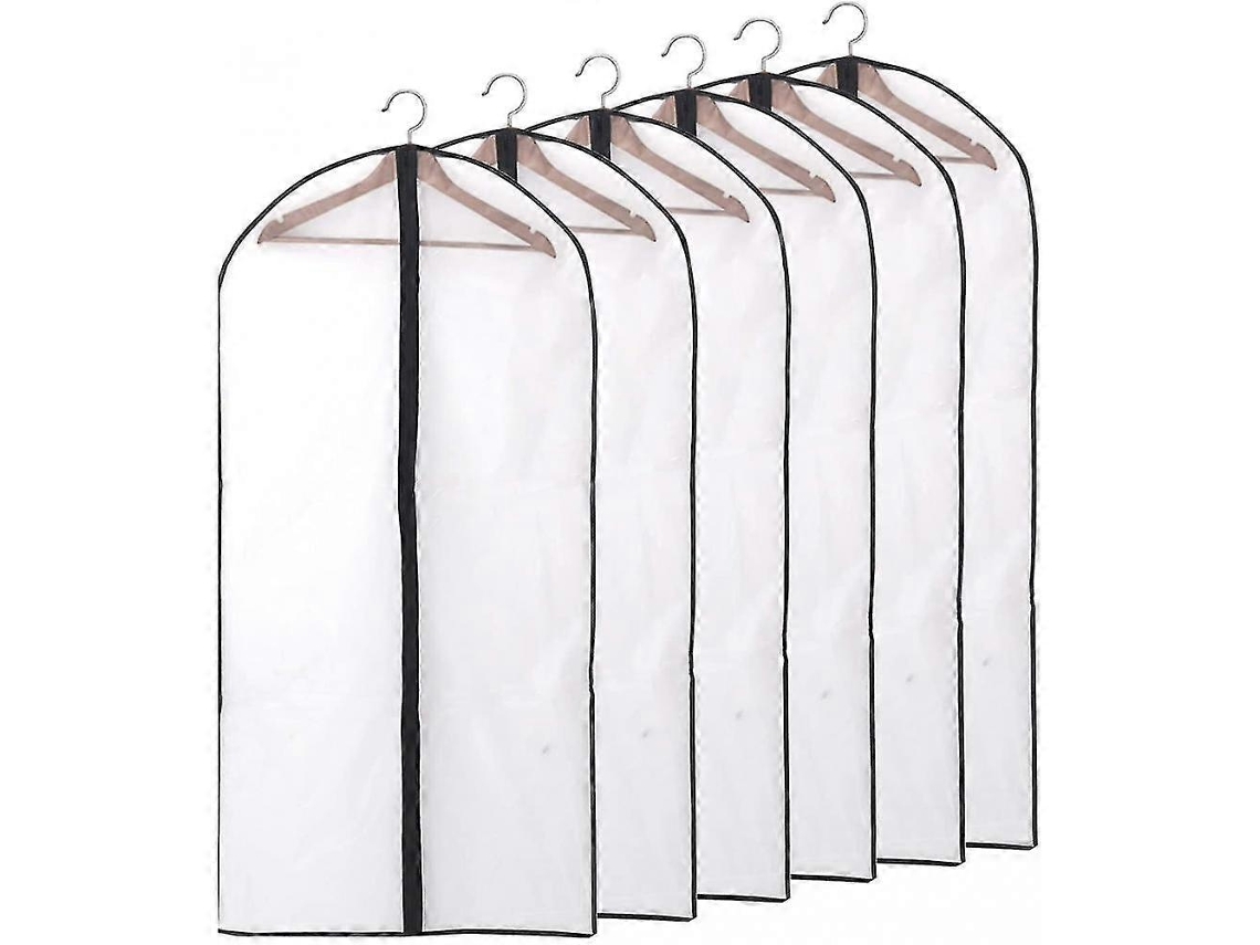 Paquete de 12 fundas para ropa, para traje largo, 60 x 120/100 cm, bordes transparentes, bolsas para ropa Luy