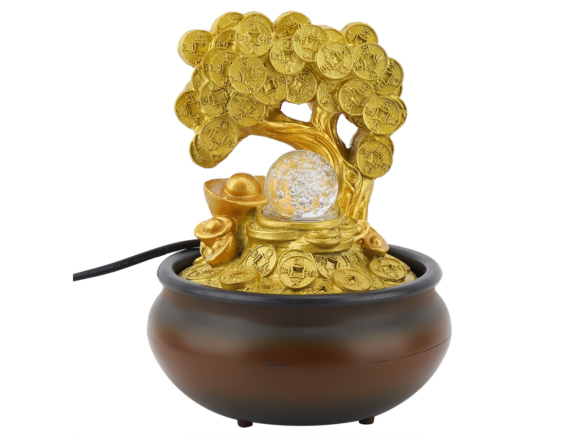 Fuente de dinero en miniatura, decorativa de mesa, para el hogar o la oficina.