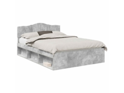 Maison Exclusive - Estructura De Cama Con Cabecera Gris Concreto 150 X 200 Cm