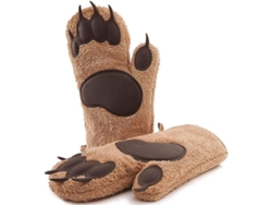 Guantes de oreja de cuerno Esigner Br, atrayentes de cocina, material de algodón y silicona, color marrón.