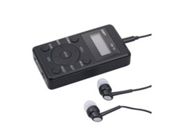 Radio FM DAB portátil, receptor FM con auriculares, minitransmisor, miniradio digital recargable, ideal para viajes diarios | Ushion Radio (negro)