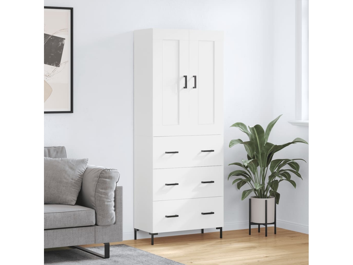 Aparador Alto VIDAXL Blanco Madera contrachapada (69,5x34x180 cm)