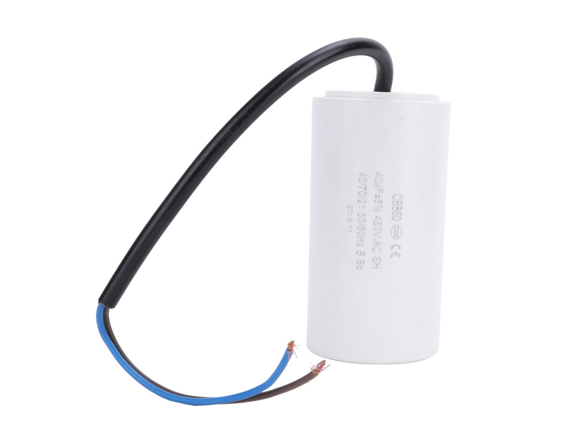 Condensador de funcionamiento de motor CBB60 de 40 uf y 450 V para electrodomésticos