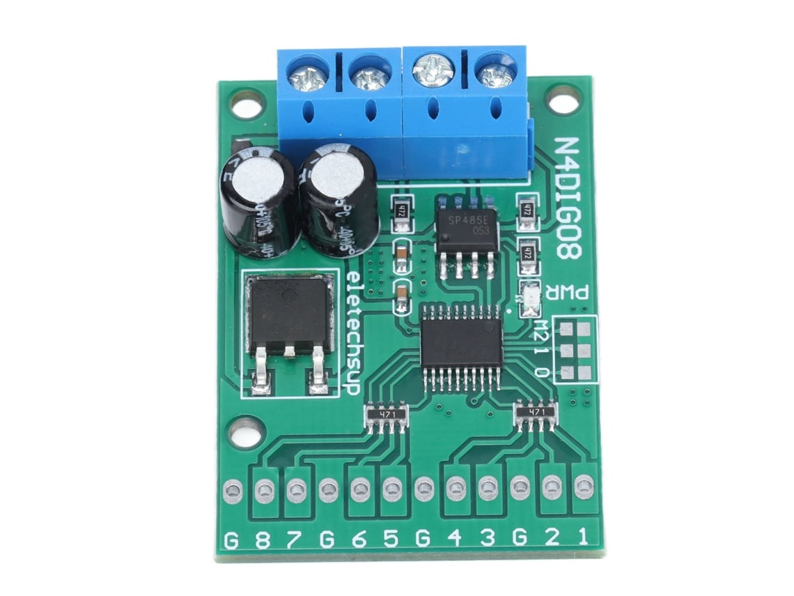 Veloriskku - Módulo de control de entrada/salida RS485 TTL de 8 canales y 9600 bps, placa controladora de pines N4dig08no