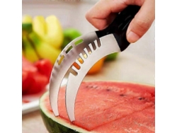 Cuchillo de fruta de acero inoxidable con hoja en forma de gancho, cortador multifuncional para sandía, papaya y pitahaya.