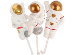 Ganchos De Pared Adhesivos De Resina Sintética Resistente, Con Forma De Astronauta Y Fabricados En 3 Piezas, Sin Rebabas.