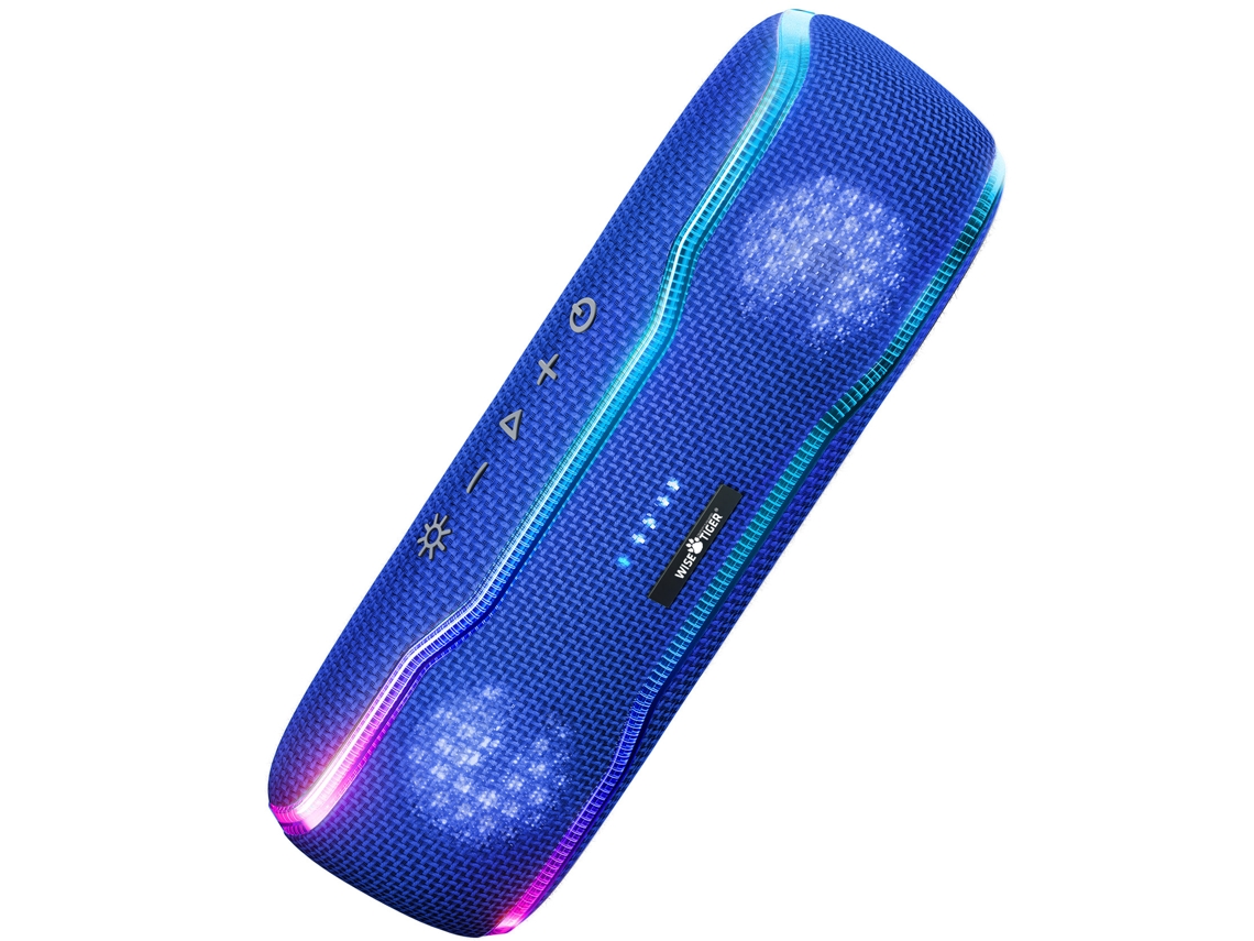 Altavoz portátil para exteriores IPX7 resistente al agua con luz estéreo Mdug (azul)