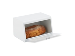 Relaxdays Caixa De Pão Em Inox, Armazenamento De Pão, Hbt: 20,5 X 34,5 X 23,5 Cm, Metal, Branco
