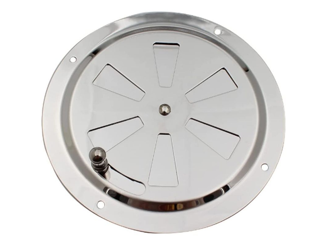 Rejilla De Ventilación Redonda Ajustable De Acero Inoxidable Con Entrada Y Salida De Aire De 125 Mm.