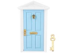 Puerta De Madera En Miniatura Para Casa De Muñecas, Escala 1:12, Juguete Decorativo Para Niños - Azul