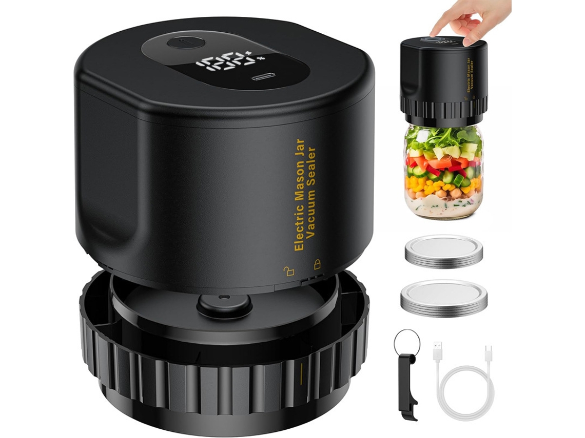 Sellador al vacío eléctrico Mason Jar Fresh Seal Black Cuich