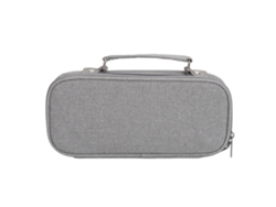 Estuche De Lápices Grande Con Asa Y Doble Nivel, Capacidad Grande, Canvas Duradero Para Oficina, Escuela Y Viajes Gris