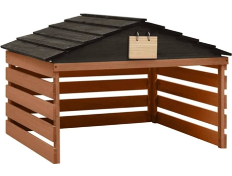 Caseta de Jardín VIDAXL de Cortacésped Robótico Negro y Marrón 78x74x54 cm Abeto