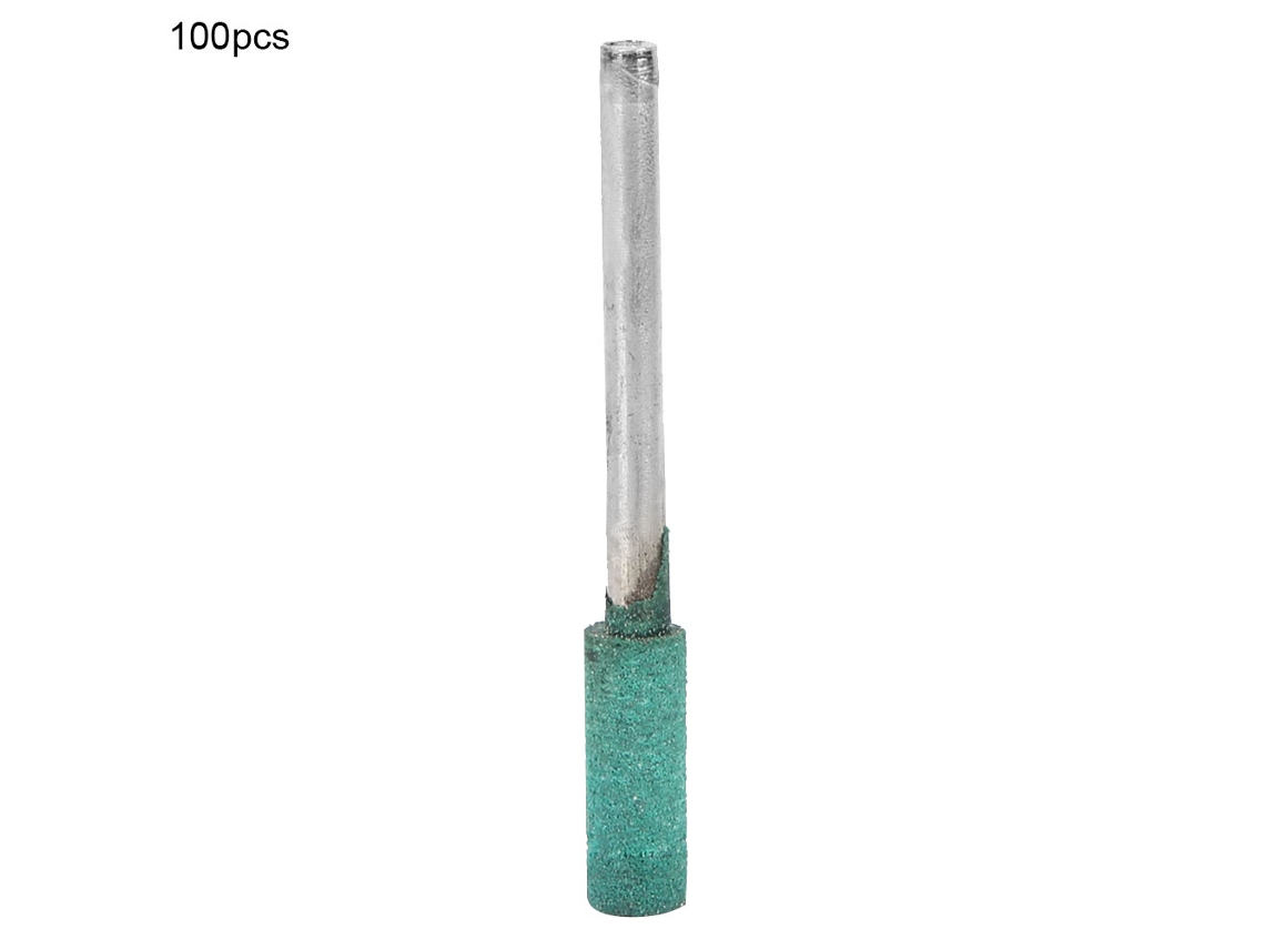 Kit De 100 Brocas De Polimento Com Cabeça De Borracha Verde, Shank 3mm, Cilíndrica 5mm Para Lixadeira