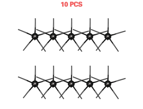 10 piezas de Cepillo Lateral negro de 5 brazos para Xiaomi Mi Robot para Roborock S50 S51 S55 S5 Max S6 Xiaowa E35 E2 piezas de aspiradora