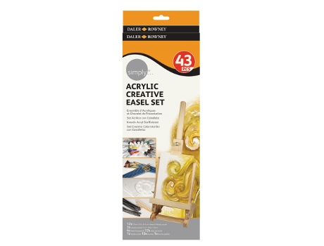 Set Pintura Acrilica Con Caballete De Mesa 43 Piezas