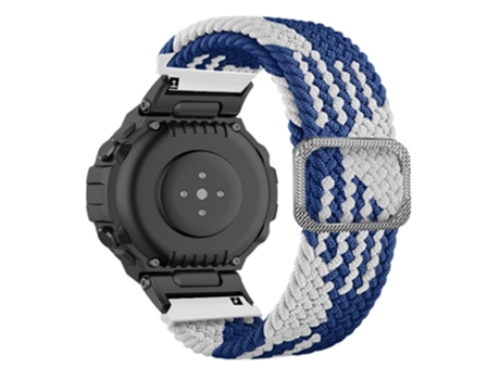 Correa de nailon flexible con hebilla ajustable para Huami Amazfit T-Rex/T-Rex Pro/Ares - azul/blanco