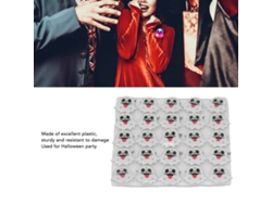25 broches de Halloween com luzes coloridas e brilhantes, feitos de plástico seguro para festas.