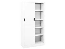 Armario de oficina con puerta corredera 90x40x180 cm Acero blanco MAISON EXCLUSIVE