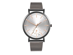Reloj De Cuarzo De Pareja Con Correa De Malla Casual Estilo Fashion Blanco Negro