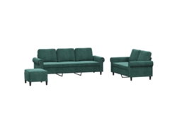 Maison Exclusive - Juego De Sofás Con Cojines 3 Piezas Terciopelo Verde Oscuro