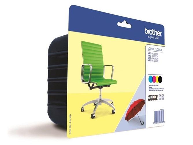 Pack 4 cartuchos de tinta BROTHER LC229XL (LC229XLVALBP - Negro, Cian, Magenta y Amarillo)