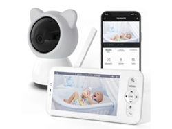 Monitor de bebé Baby5 de 5 pulgadas, cámara con voz bidireccional, aplicación de monitoreo remoto, Olysi Shop Observer