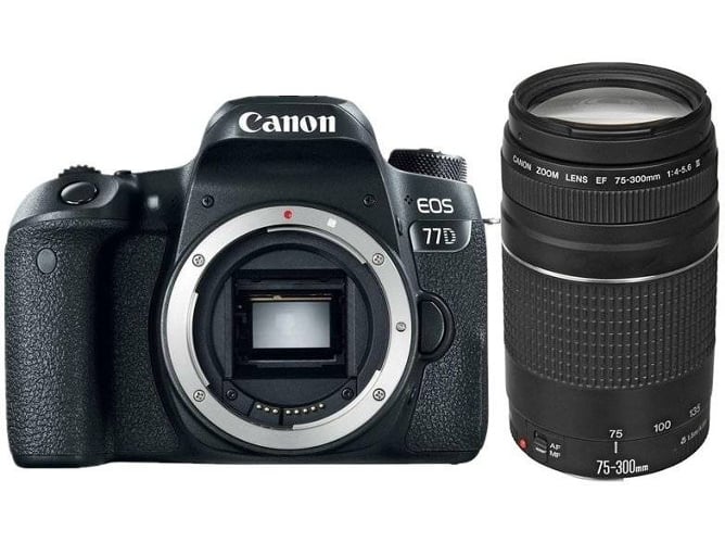 Kit Cámara Réflex CANON EOS 77D + EF 75-300mm III