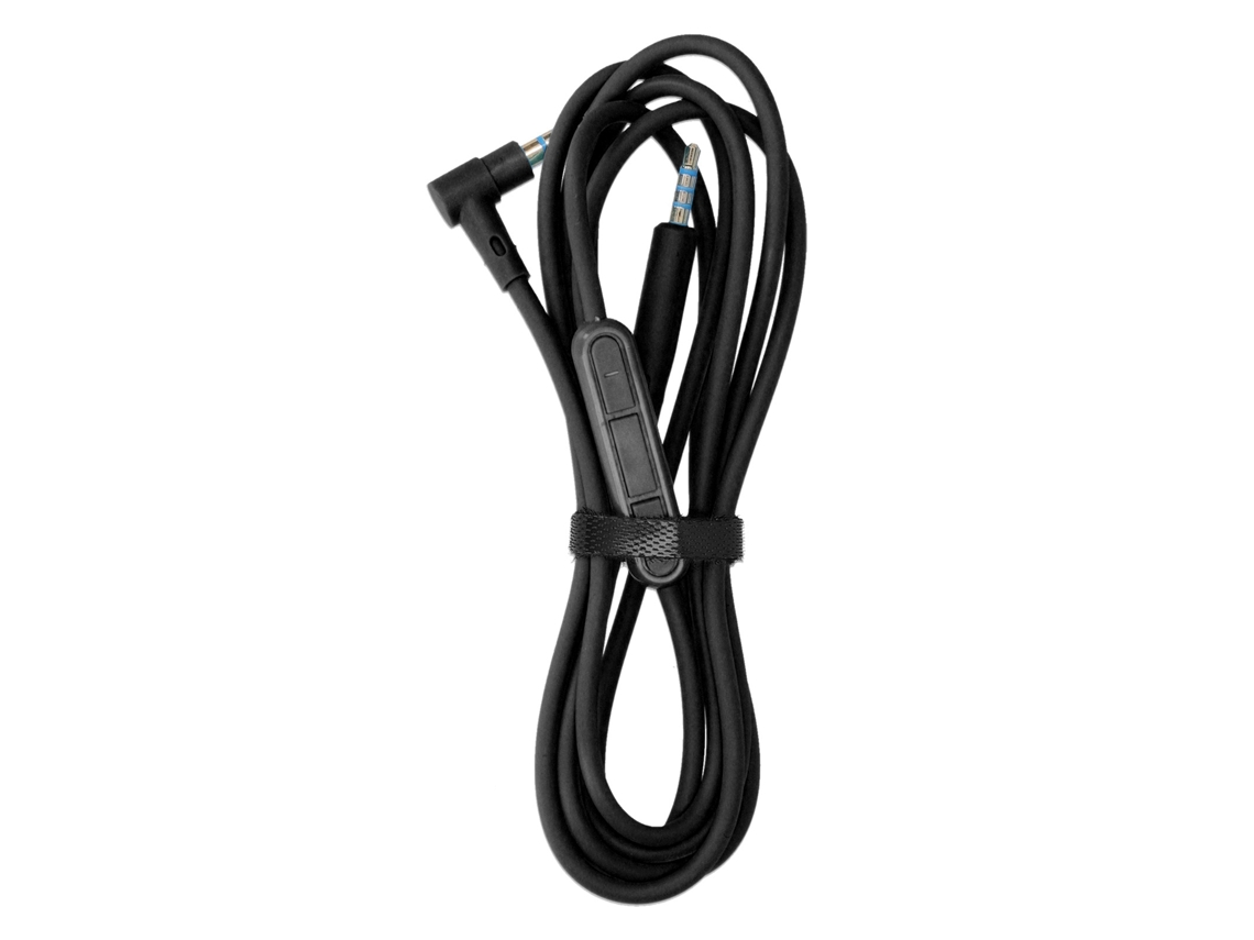 Cabo De Áudio 3.5mm Para 2.5mm Com Controle De Volume 1.2m Para Qc25 Qc35 Akg Y50 Y40 Preto