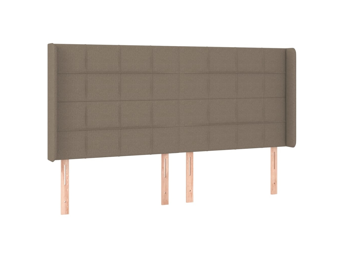 Maison Exclusive - Cabecero Con Orejas De Tela Gris Taupe 203x16x118/128 Cm