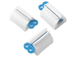 Juego De 3 Dispensadores De Pasta De Dientes Linjou Accesorios De Baño (azul)