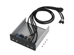 Panel Frontal Metálico De Hub Usb Con 19 Pines A Interfaz Dual Usb 3.0 2.0 Mic Audio 6