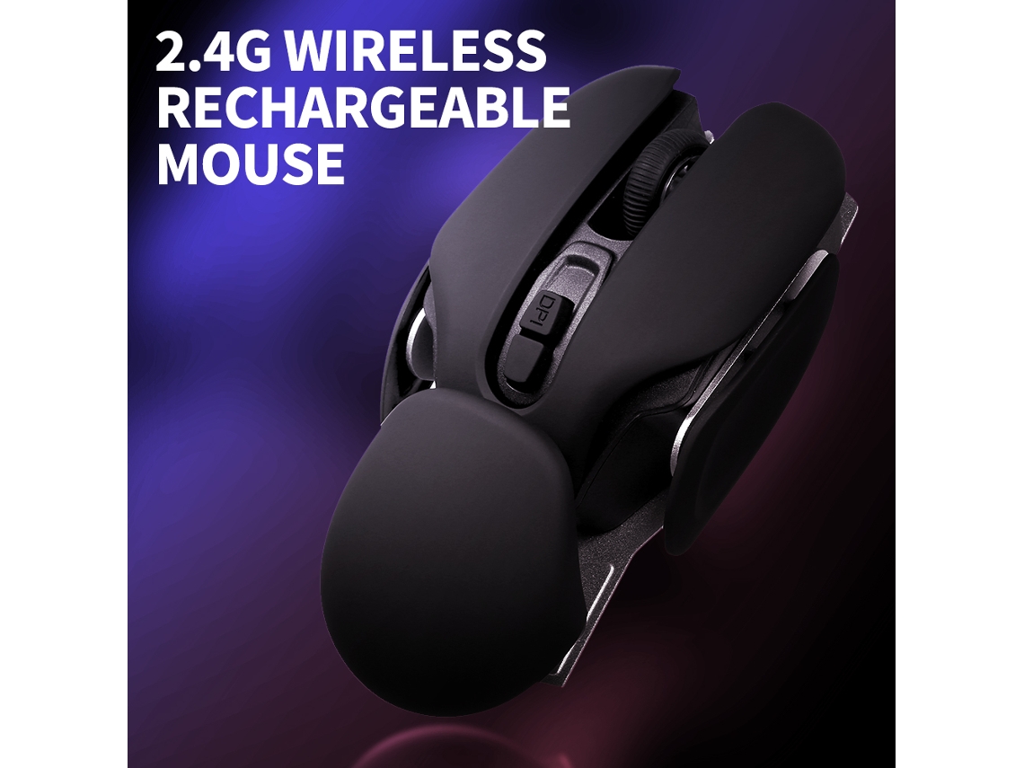 Ratón Ergonómico Inalámbrico De 2.4g Para Oficina Con 3 Velocidades Ajustables, Óptico, Plug And Play, Negro