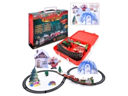 Tren Eléctrico De Riel Navideño Clásico Con Luces Y Música Juguete Para Niños Regalo