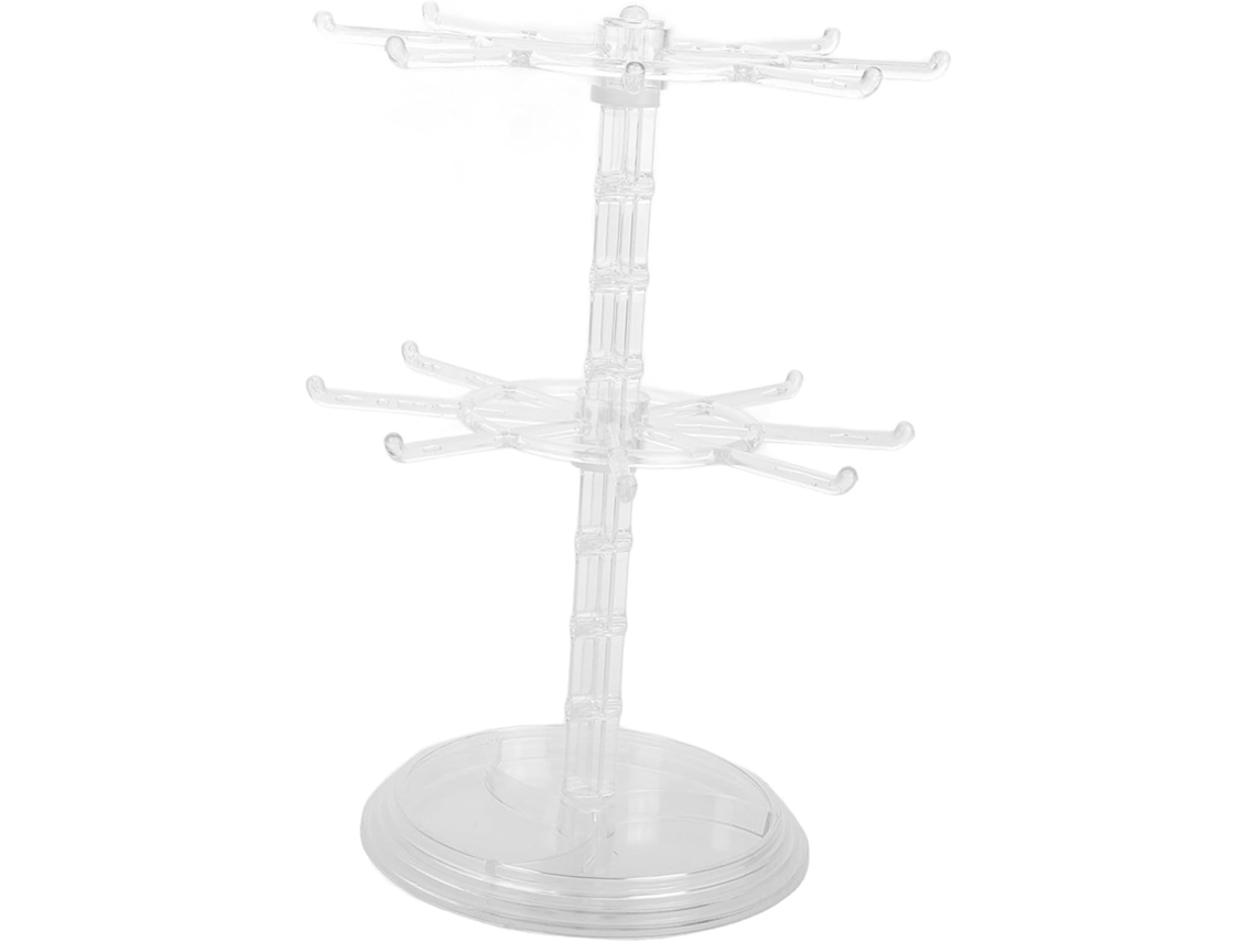 Soporte De Exhibición Giratorio Con Ganchos, Diseño Tridimensional, Práctico Almacenamiento De Plástico, 2