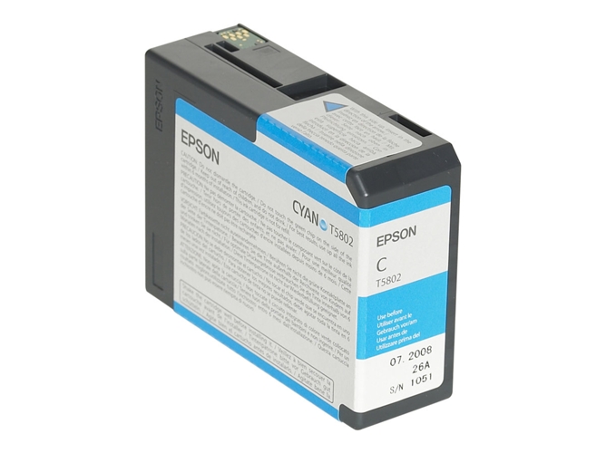 Cartucho de tinta original EPSON, T5802 80 ml , Cian, C13T580200