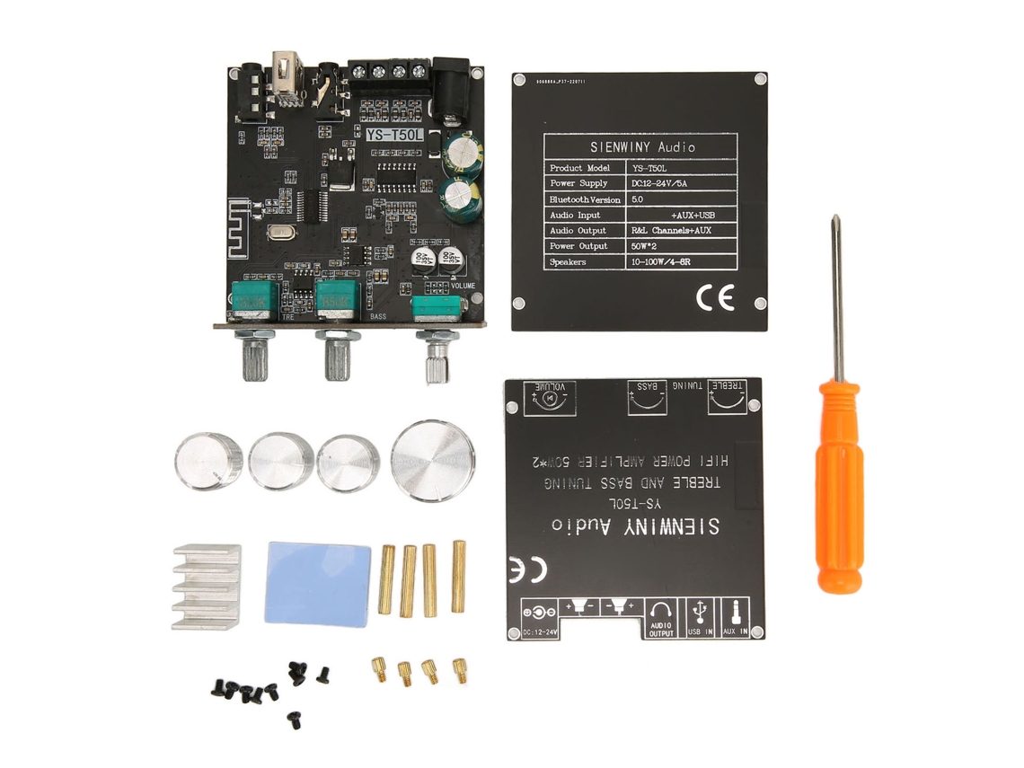 Placa Amplificadora De Sonido Estéreo Bluetooth 5.0 Ys De 50 W X 2 Con Protección Múltiple Y Control Por Aplicación.