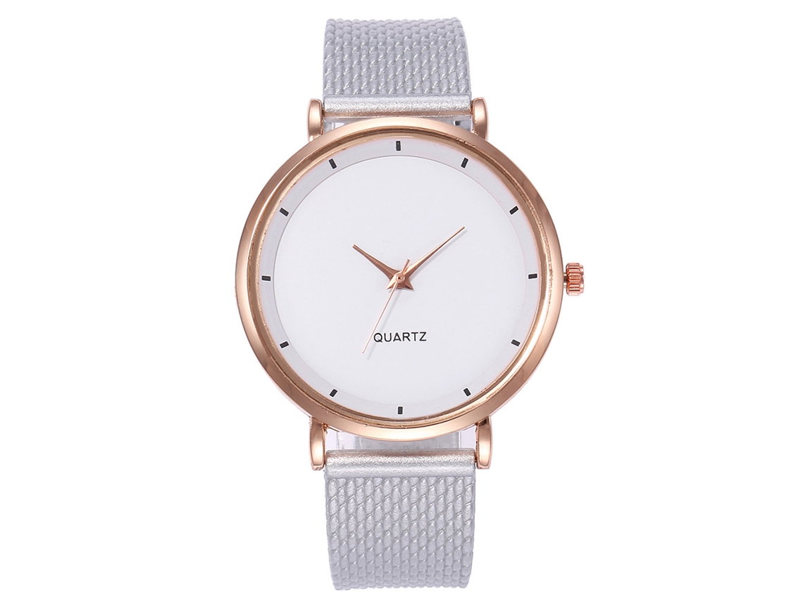 Reloj De Pulsera Casual Para Mujer Con Elegante Correa De Plástico Y Movimiento De Cuarzo Blanco.