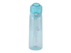 Botella de agua deportiva a prueba de fugas de 650 ml con asa azul claro.