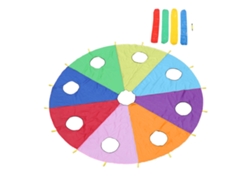 Juego Inflable De Gusanos De 9 Agujeros Con Paracaídas Para Niños - Juego Cooperativo Al Aire Libre