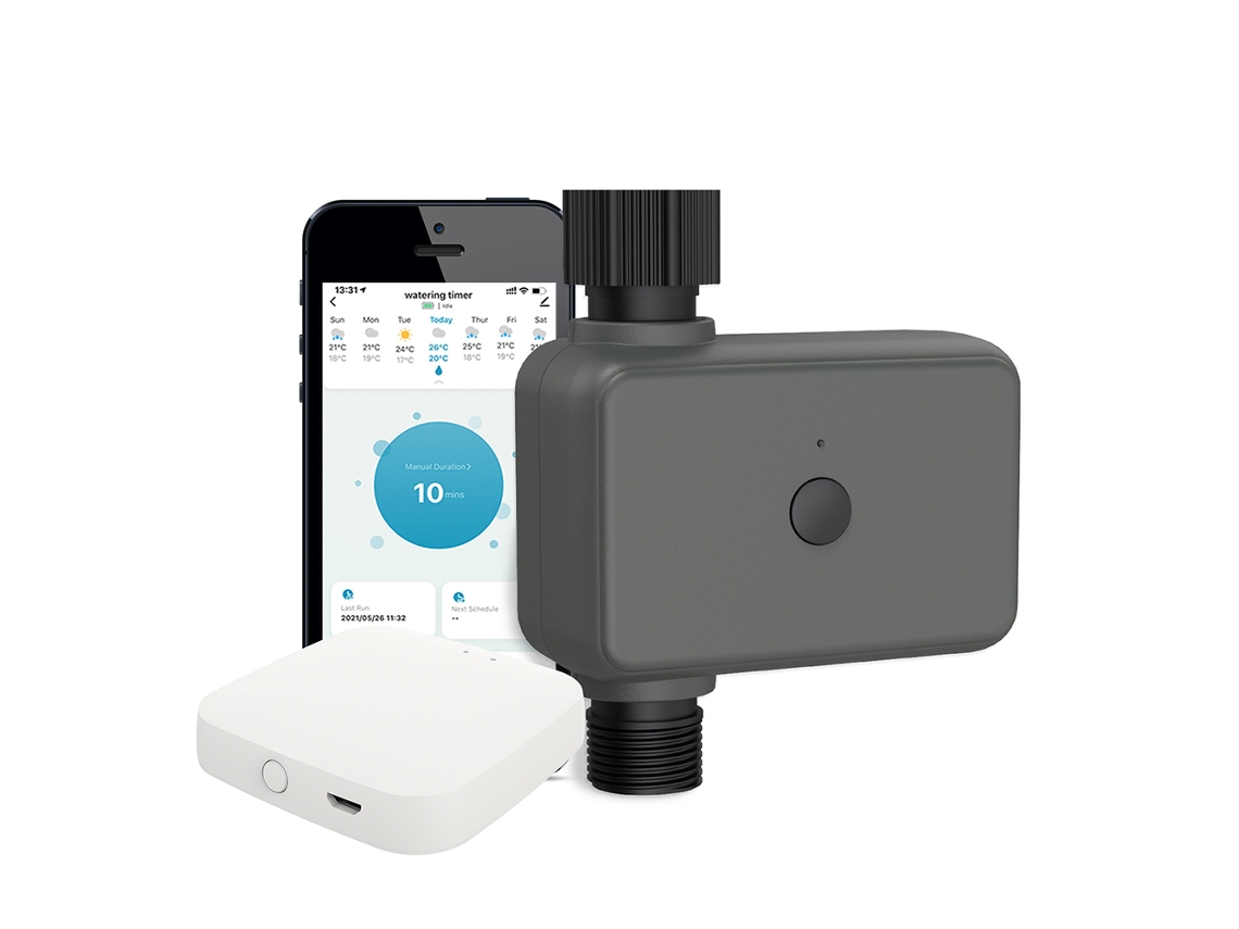 Programador de riego automático, Wifi, Tuya Smart Life, Bluetooth, resistente al agua IP55, para jardín y césped, gris