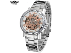 (estilo 12) Reloj Mecánico Manual Con Engranajes Esqueletizados, Números Romanos Y Correa De Acero.