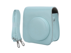 Funda protectora de cuero sintético Facpoet para minicámara Instax Mini 7 con correa ajustable (azul claro)