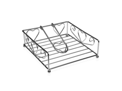 Servilletero Versa Corazones Metal Acero (18,5 X 6 X 18,5 Cm)