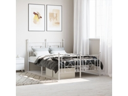 Estructura Cama Sin Colchón Con Estribo Metal Blanco 120x190 Cm