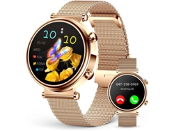 Reloj inteligente para mujer, con pantalla AMOLED de 1,27 pulgadas, monitor de actividad física, control del ritmo cardíaco y del sueño, resistente al agua, Yizhood